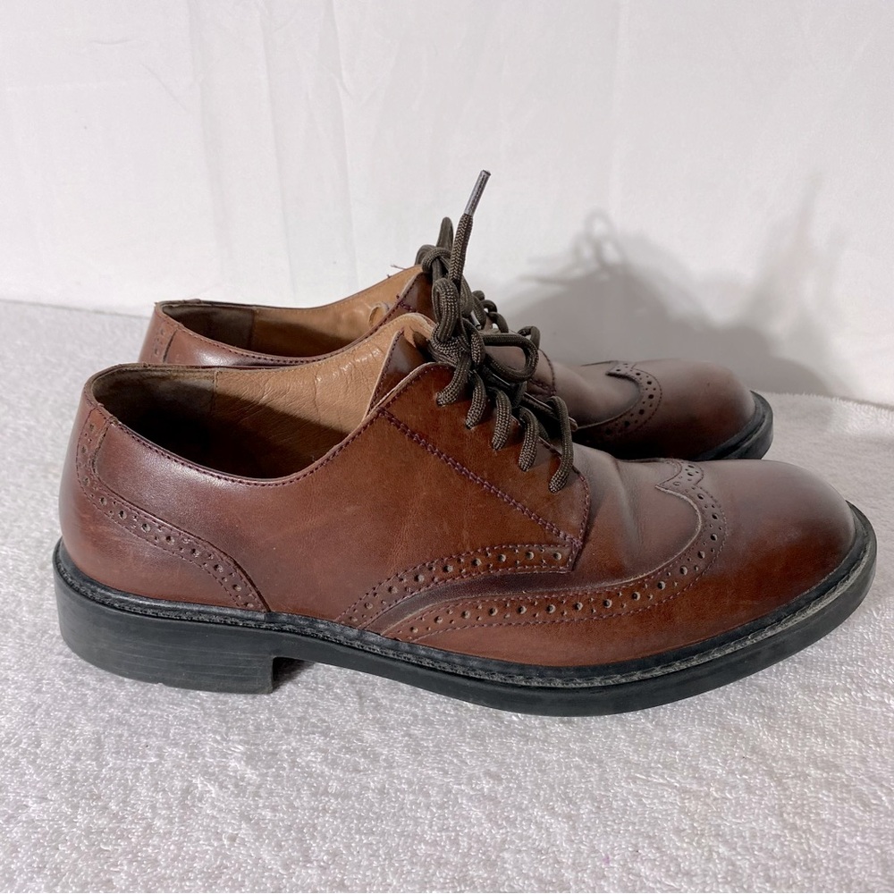 Dockers Brown Leather Round Toe Lace Up Wingtip Brogues Derby Shoes 9.5